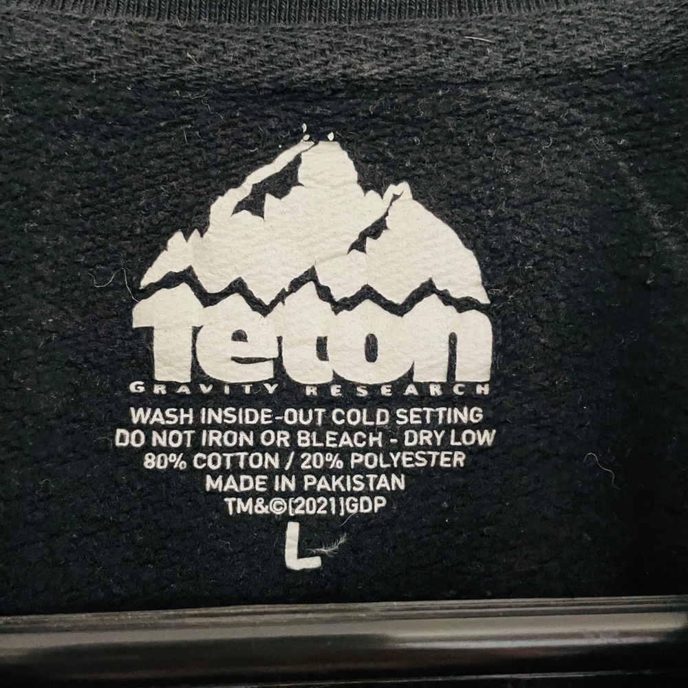 Teton Gravity Research Grateful Dead Skiing Bear Sweatshirt Black Mens Large - Picture 3 of 5